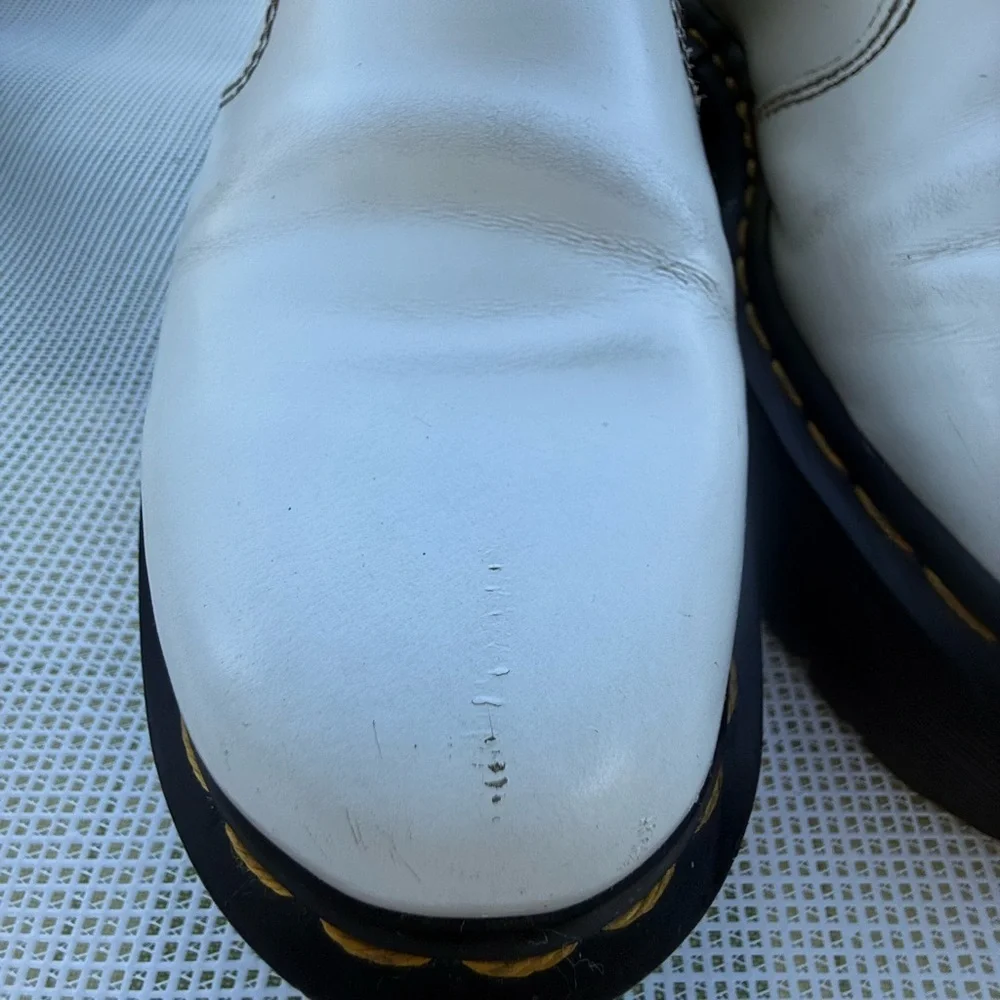 DR MARTENS 2976 QUAD UNISEX White Leather Ankle Boots 6 men’s 7Ladies